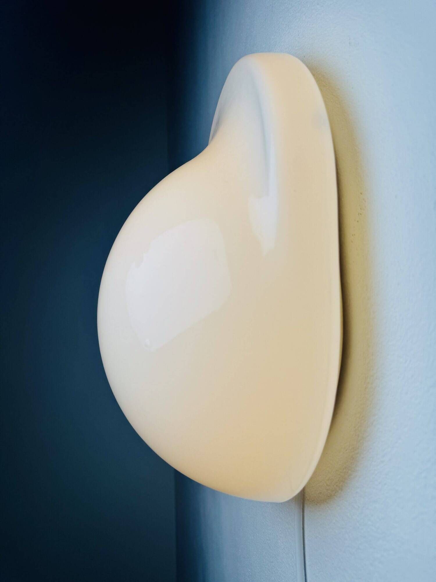 Tortue Opaline Glass Wall Lamp By Rodolfo Bonetto For Candle, Italy, 1970S