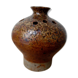 Vase pique fleurs en grès signé