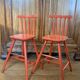 Vintage solid wood high chairs in Western style for children.