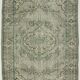 Vintage Turkish Rug Sage Green with Medallion 287 x 193 cm