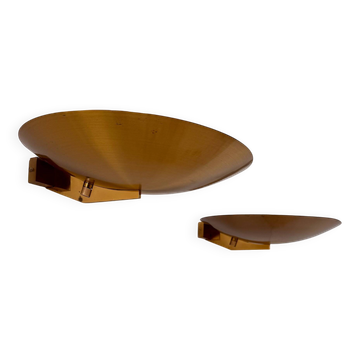 Paire d'appliques vintage laiton, France 1970.