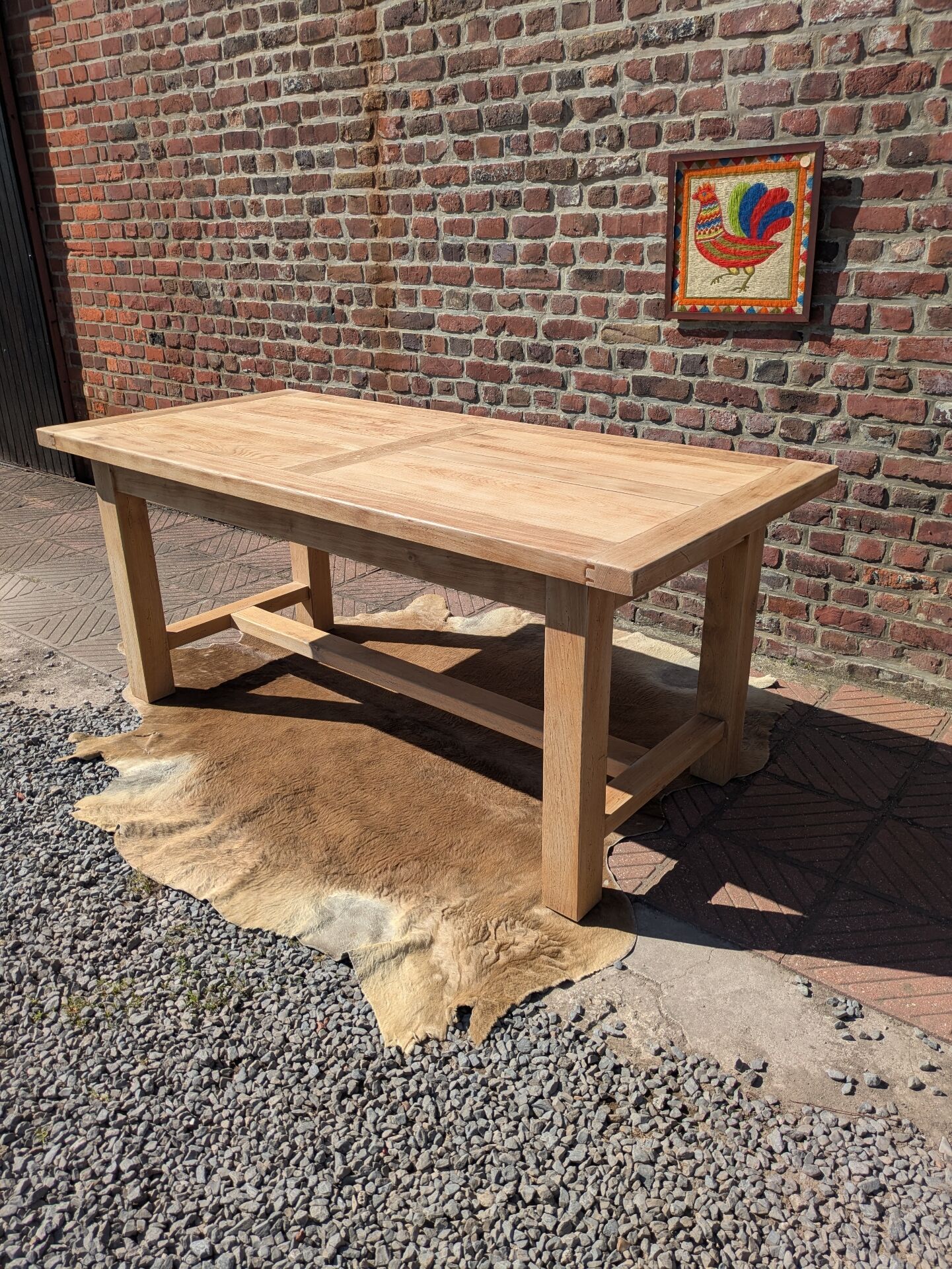 Oak farmhouse table with extensions