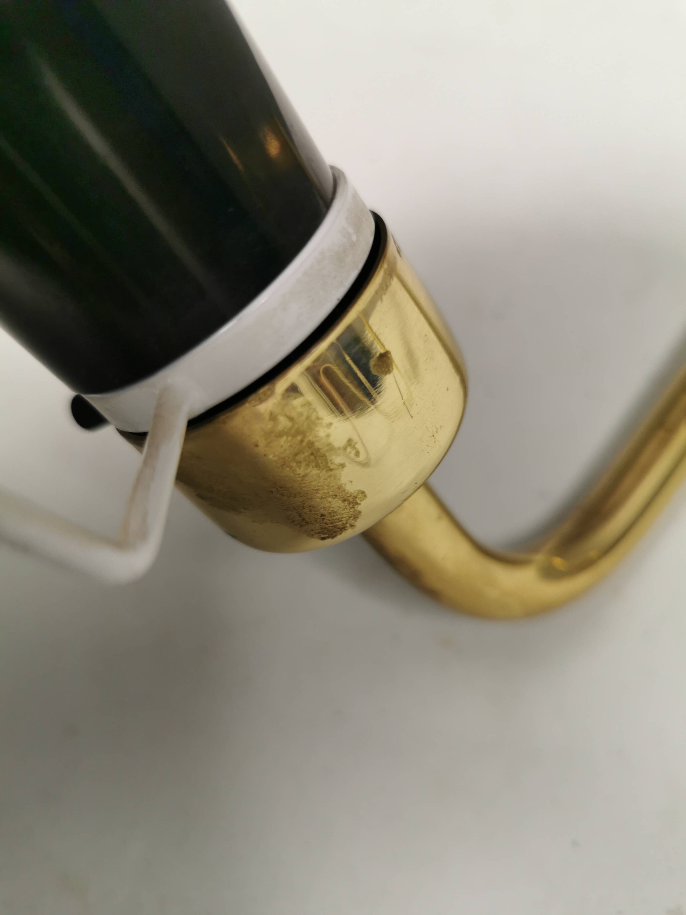 Danish “swing arm” wall lamp in brass by Lyskaer Lightning (LB) 1980s.