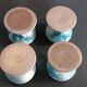 Four stoneware egg cups from Saint Amand pottery by Roger Jacques, vintage.