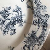 Large iron earth plate in Gien floral pattern