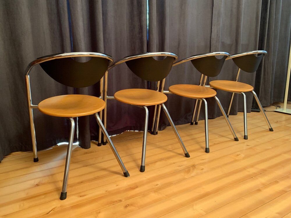 Italian Plurima chairs, 1980s, set of 4
