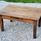 Oak farmhouse coffee table with spindle legs and one drawer, late 19th century