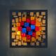 Brutalist wall lamp Glass with resin , 1970s , Germany