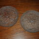 pair of art-deco plates in glass paste by Lorrain