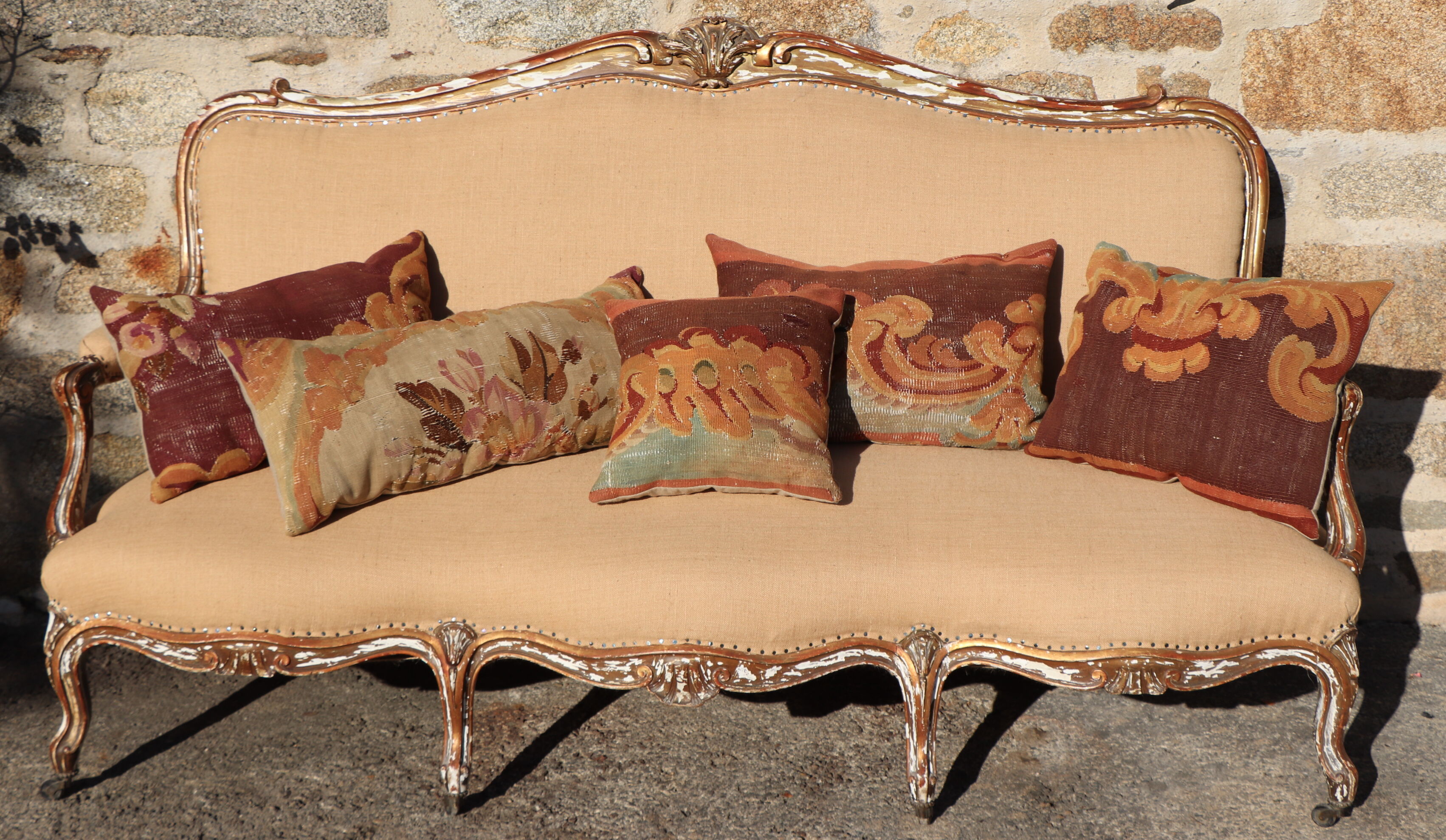 Aubusson 19th castle cushion