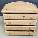 Scandinavian pine wood chest of drawers, 1980s