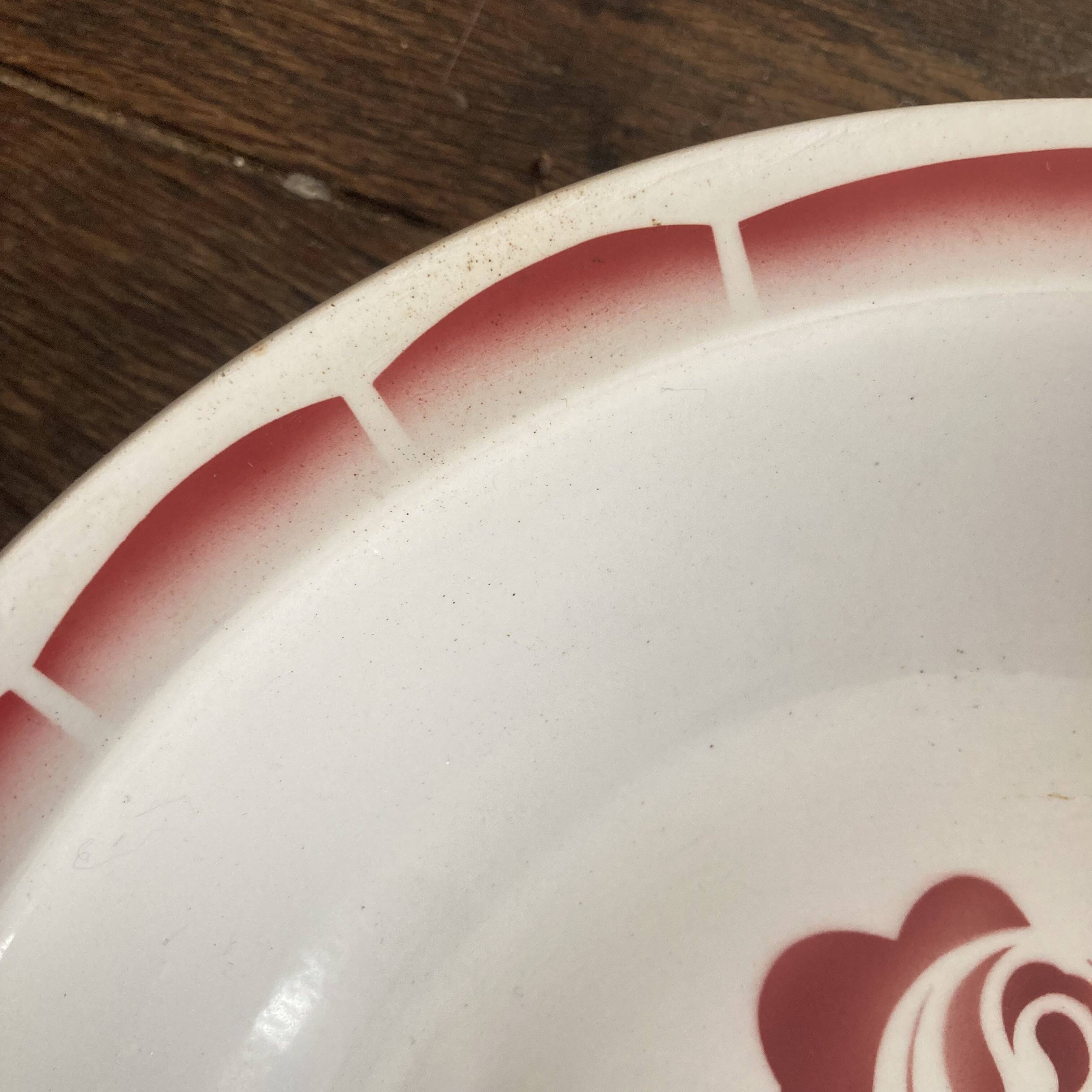 Antique flowered hollow dish