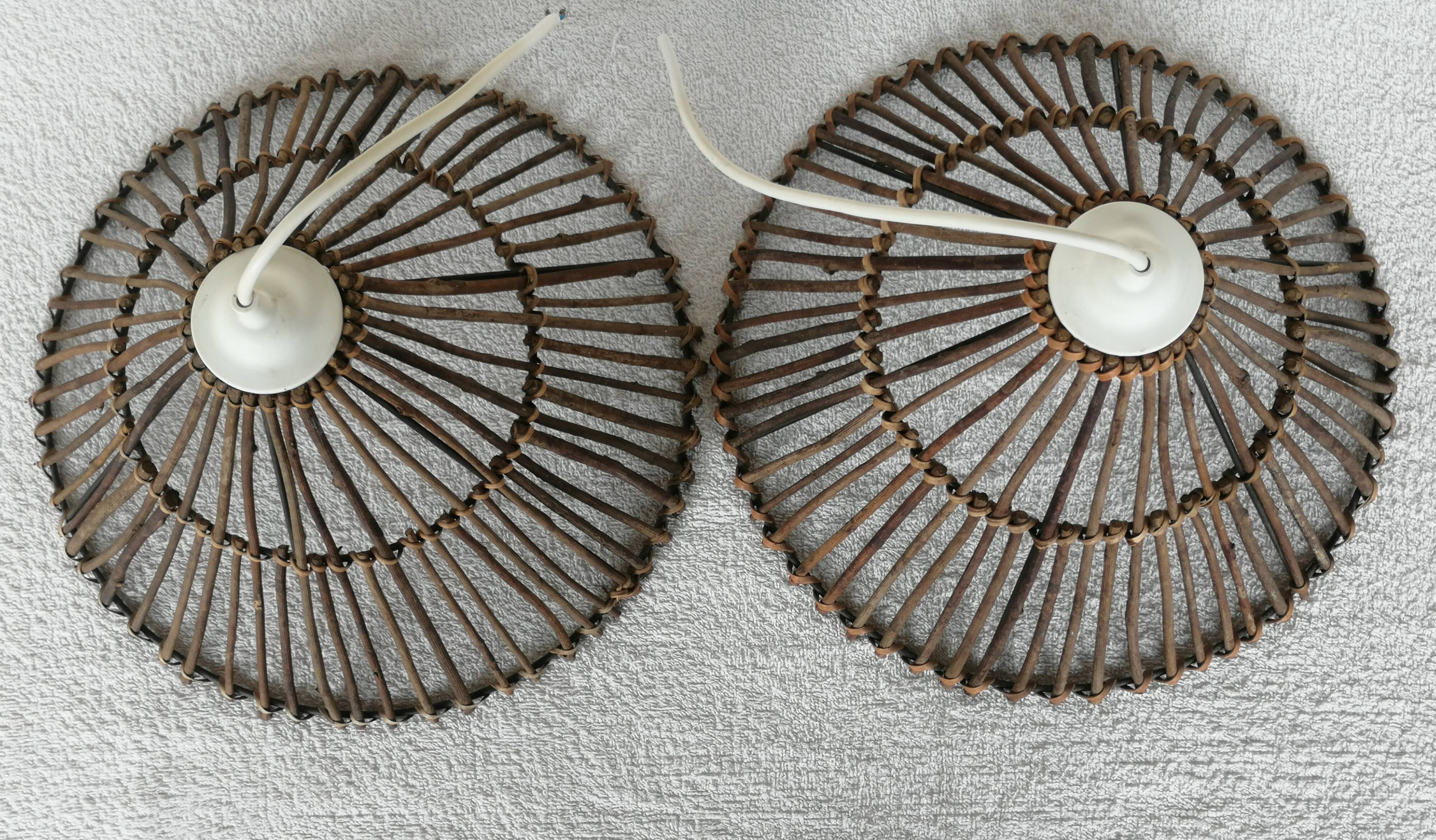 Vintage rattan pendant lamps