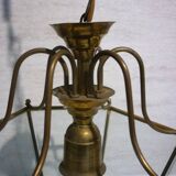 Brass lantern with 6 beveled glasses