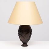 Bronze Lamp stand vase Depicting Cranes and Bamboo Meiji period