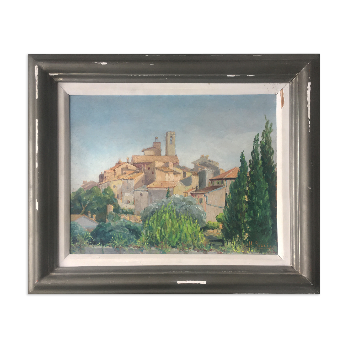 "Saint Paul de Vence" view of the sunny village by H. Pozzi