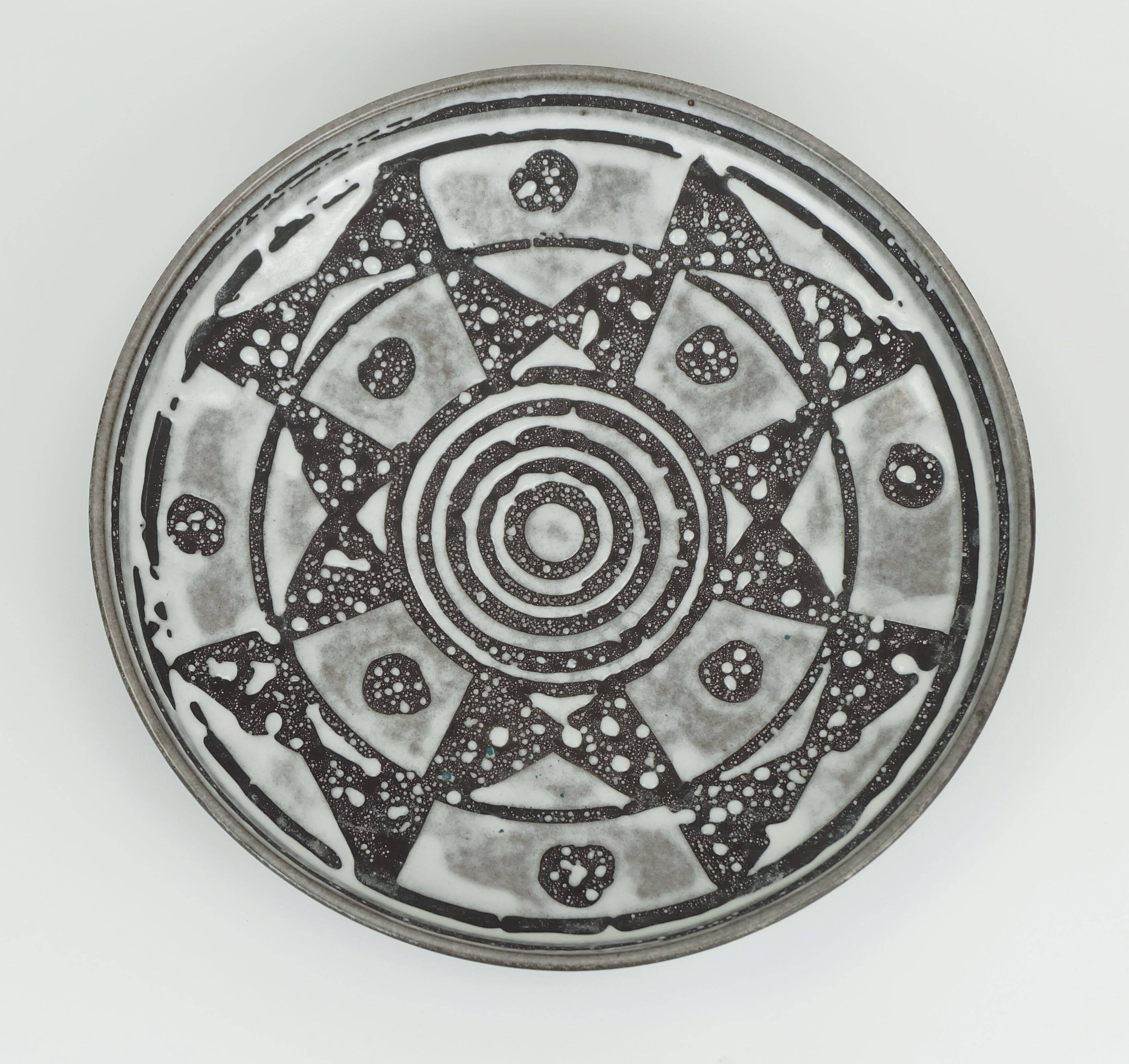 large carstens BOWL decor ankara grey and brown glaze no. 1075-31 1960s