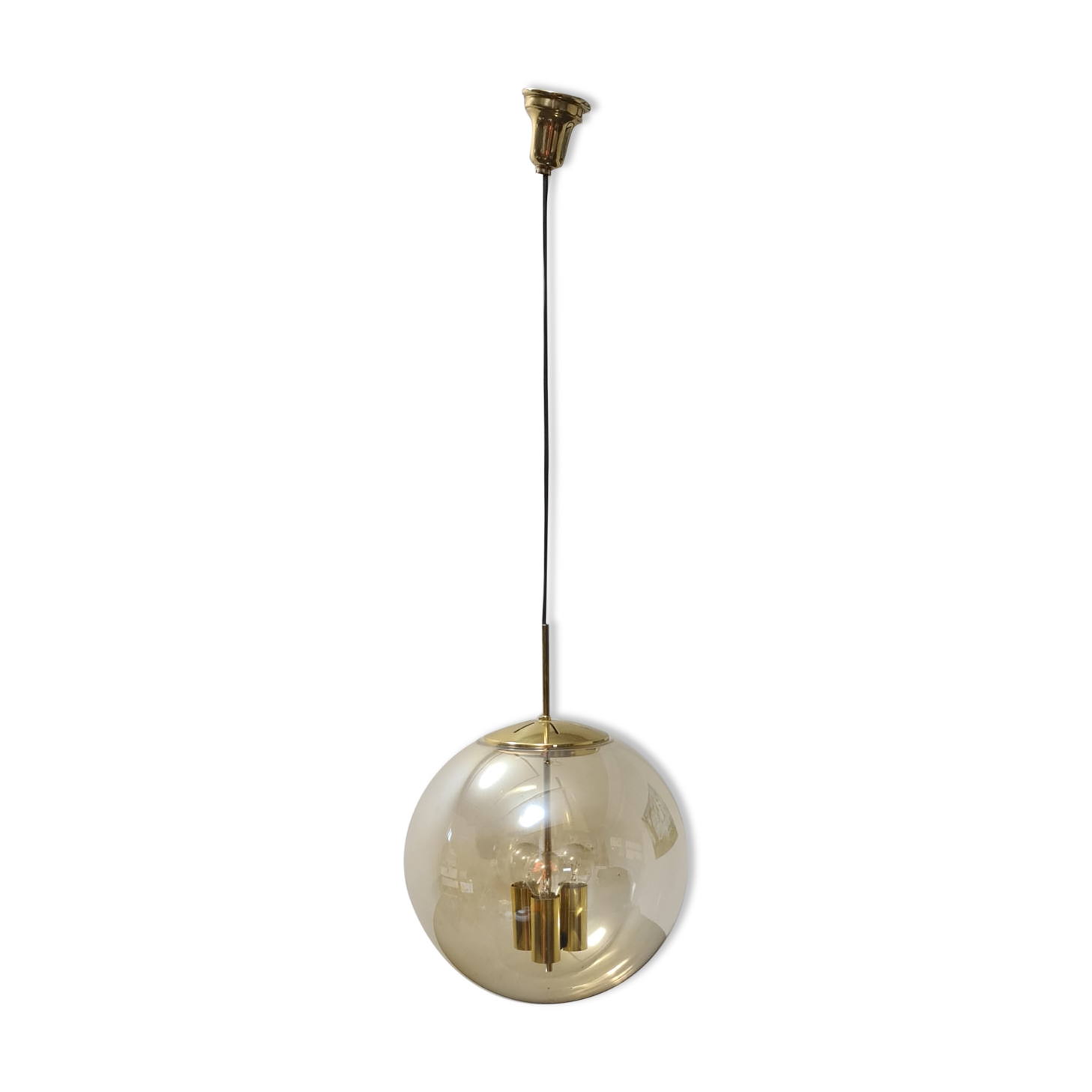 Vintage smoked glass pendant light