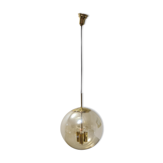 Vintage smoked glass pendant light