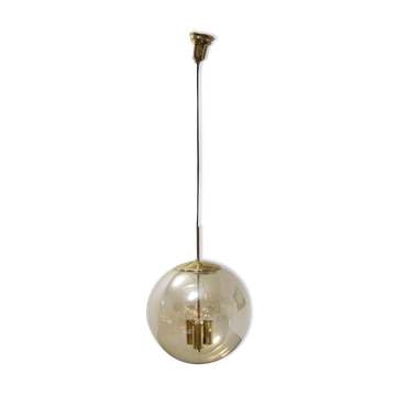 Suspension vintage en verre fumé