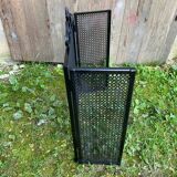Fireplace screen black metal perforated sheet 3 vintage leaves