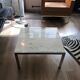 Table basse en marbre de Calacatta et structure  chromée circa 1975