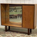 Open teak bookcase shelf