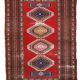 Tapis vintage fait main Boukhara ouzbek 128cm x 199cm (années 1960)