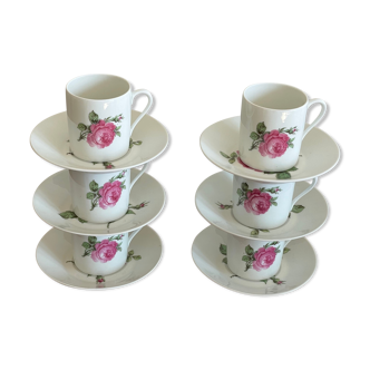 Mocha coffee set decorated with porcelain roses