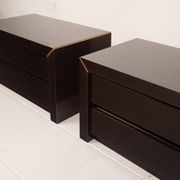 Pair of African rosewood and brass bedside tables for Fratelli Turri