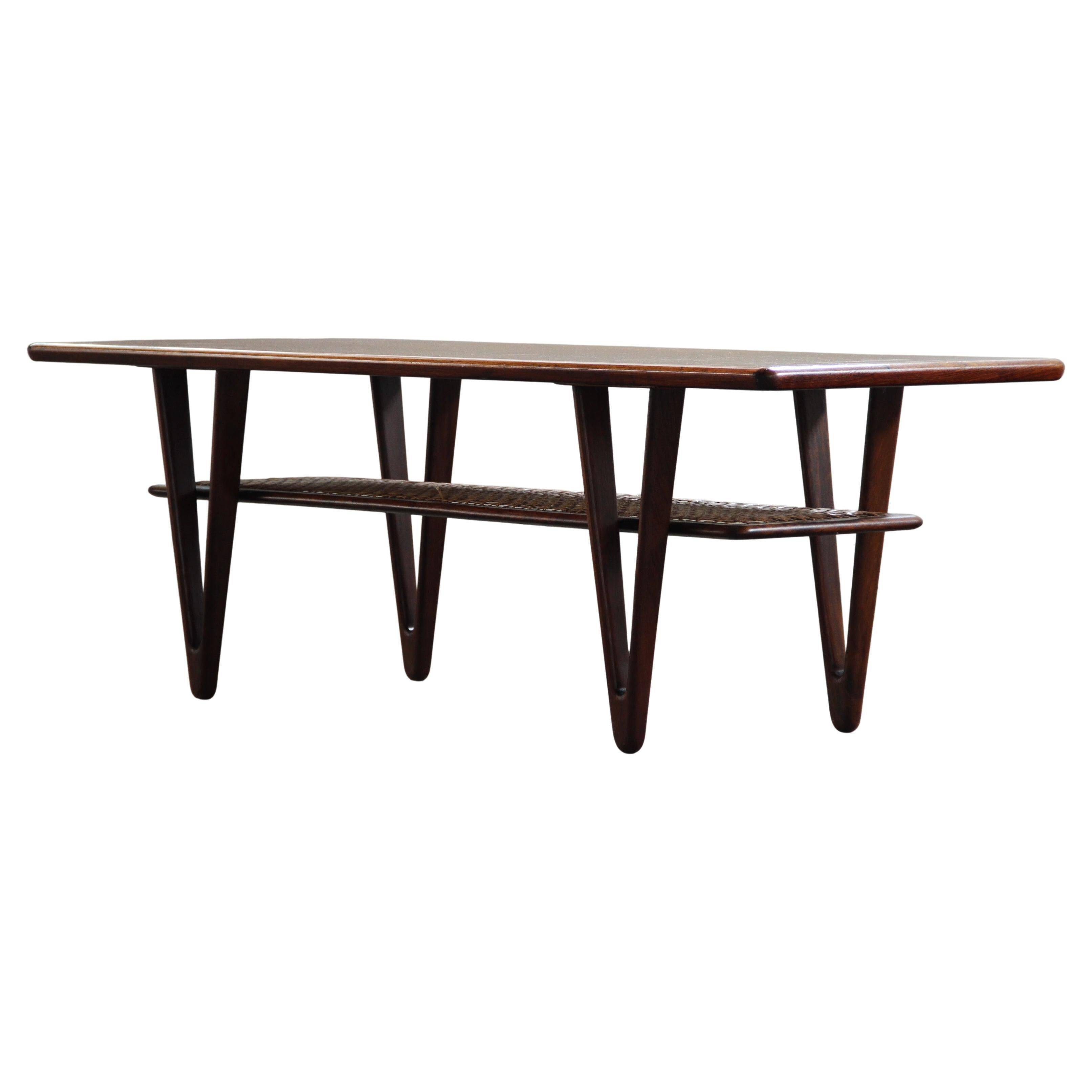 Vintage coffee table, Danish Design with V-Shaped Legs, Kurt Østervig 1950s