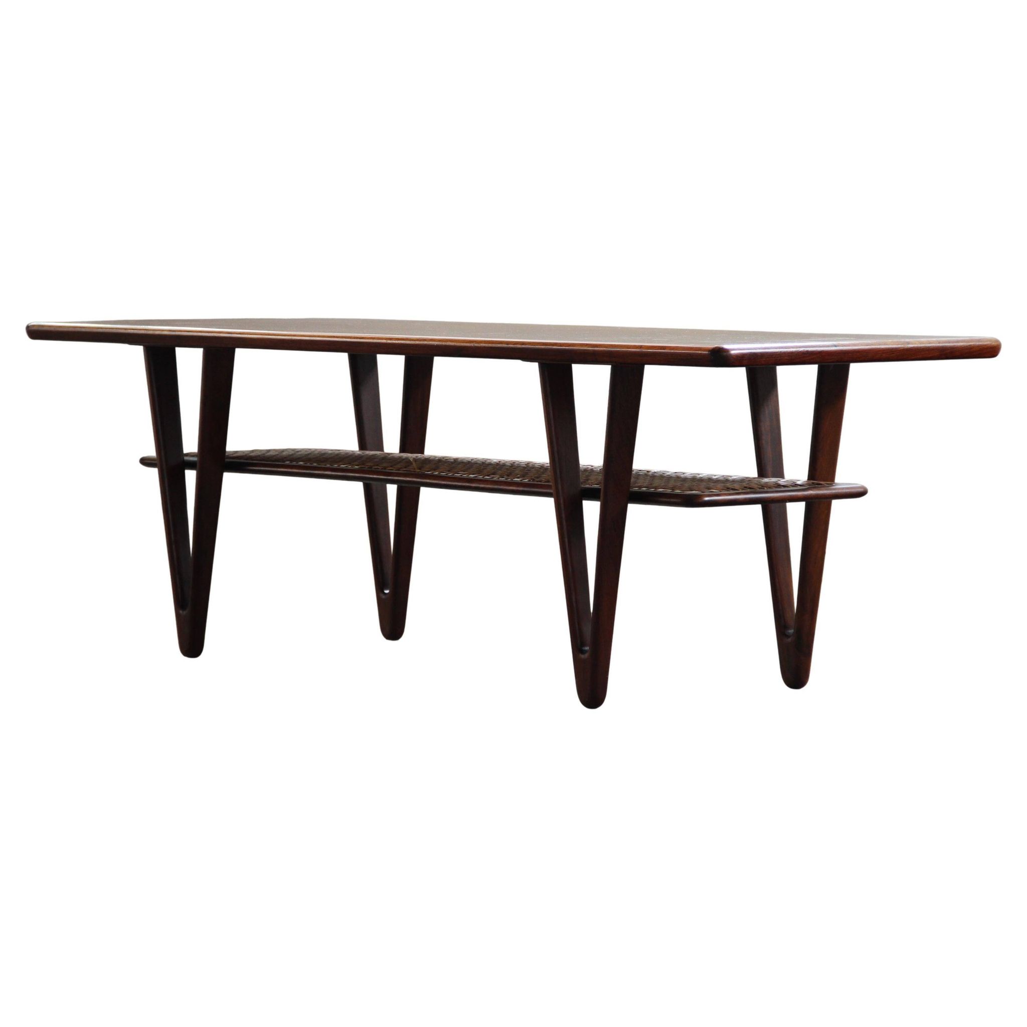Vintage coffee table, Danish Design with V-Shaped Legs, Kurt Østervig 1950s