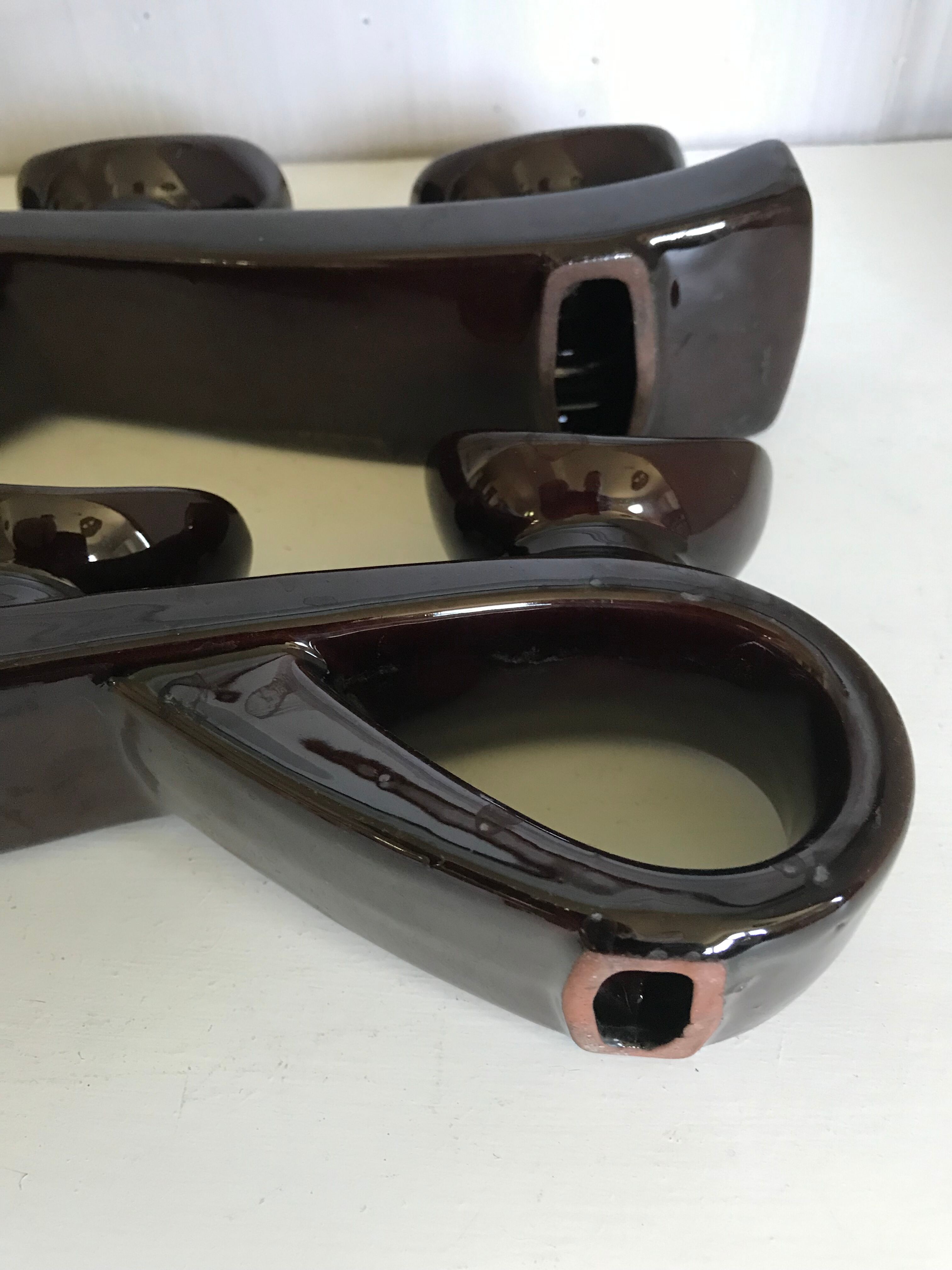 Pair of ceramic candlesticks