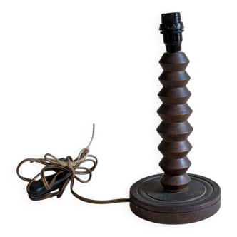 Turned wooden lamp base