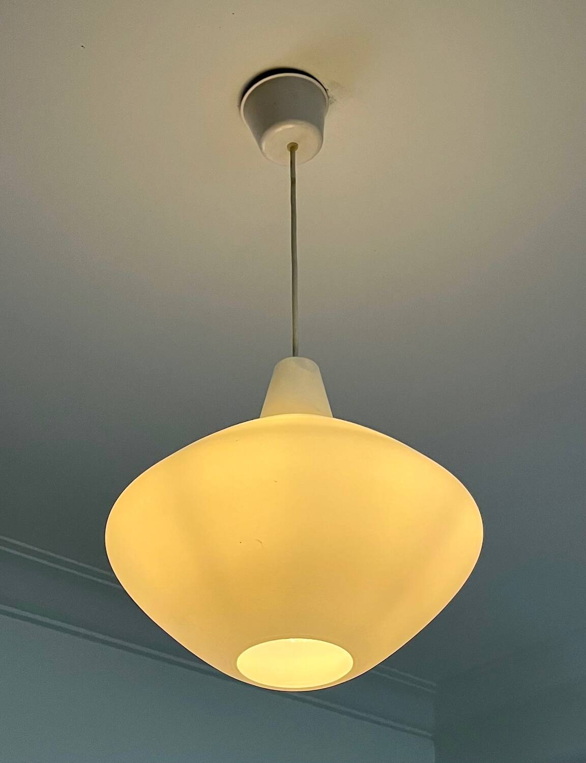 Opaline glass pendant called “Onion” Lisa Johansson-Pape for ASEA