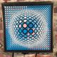 Painting / Vintage screen print 70'S after Victor VASARELY under framed glass