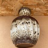 Antique west germany ceramic pitcher brown beige vintage