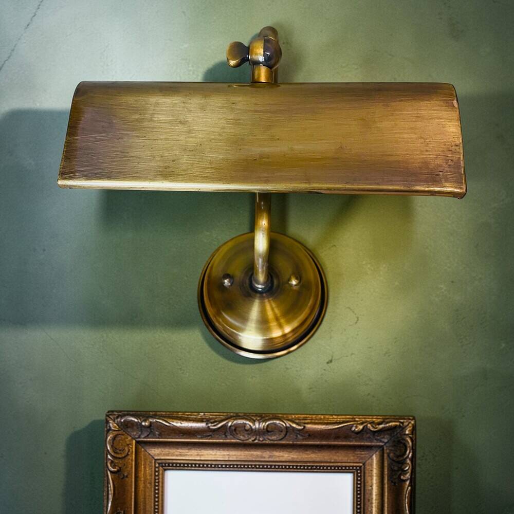 Industrial aged brass wall  picture light
