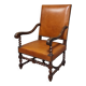 Important antique Louis XIII style office chair, 19th century