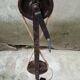 Brutalist floor lamp in wrought iron and glass paste