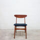 Chaise danoise teck et velours des années 50
