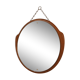 Scandinavian round mirror teak