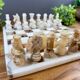 Onyx chess set – Board and pieces made of natural stone