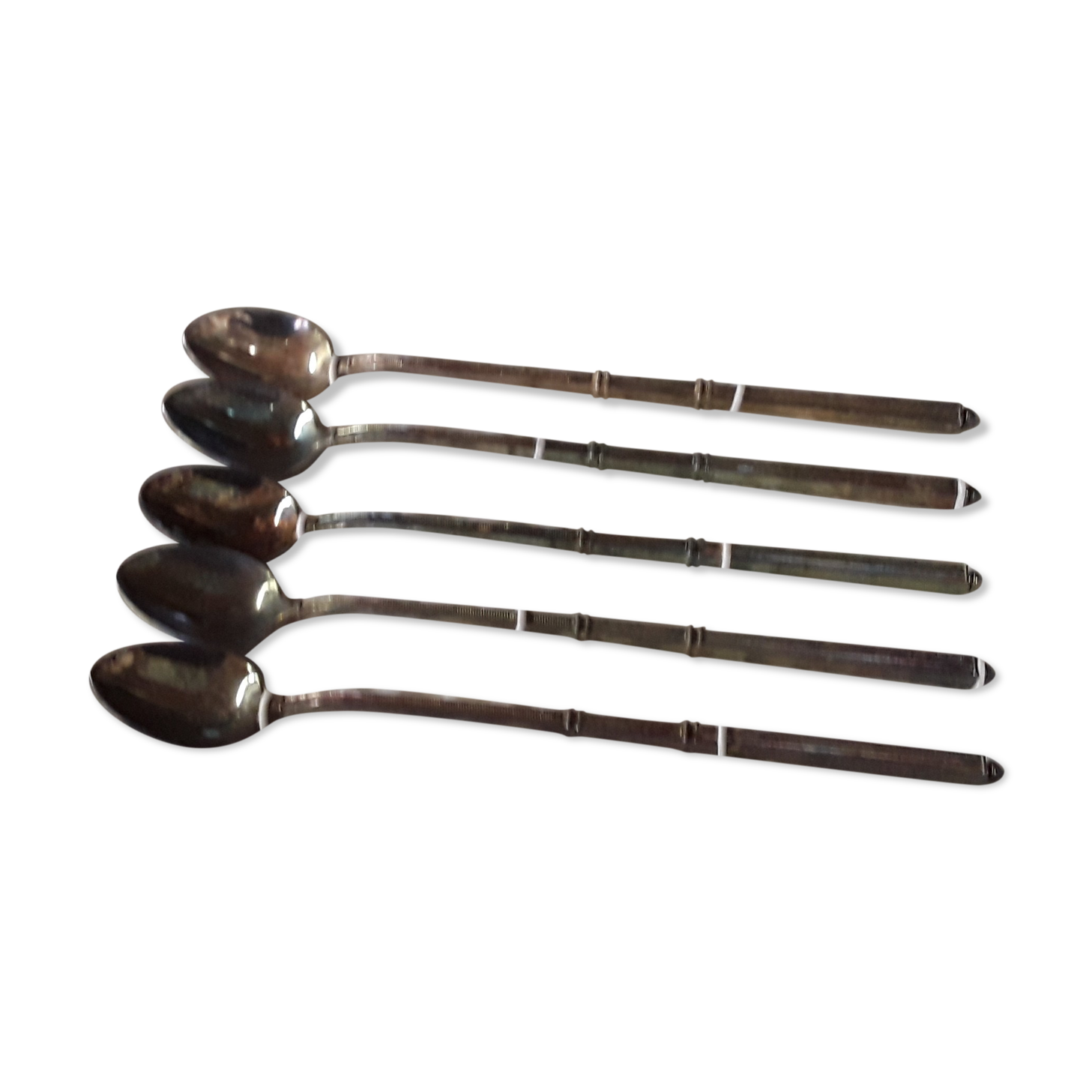 Old box with five spoons