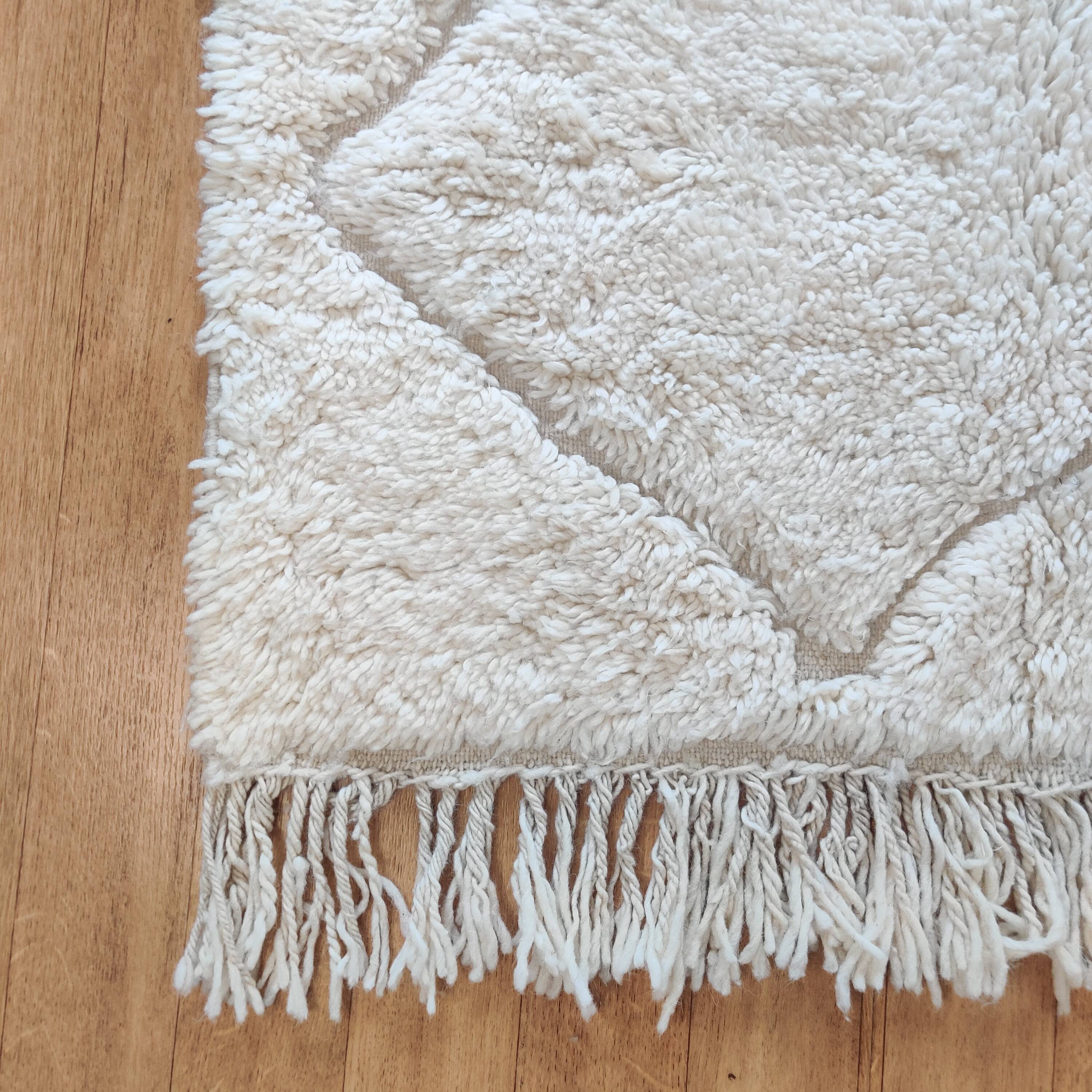Tapis berbere losange blanc 150x250 cm