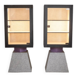 Memphis. Pair of lacquered wood display cabinets. 1980s. LS48071403