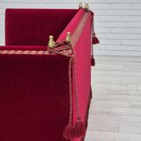 1970s, Danish "Spanish" sofa, original condition, furniture velour, ash wood legs.