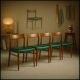Chaises de salle à manger en similicuir vert botanique, années 1970, lot de 4