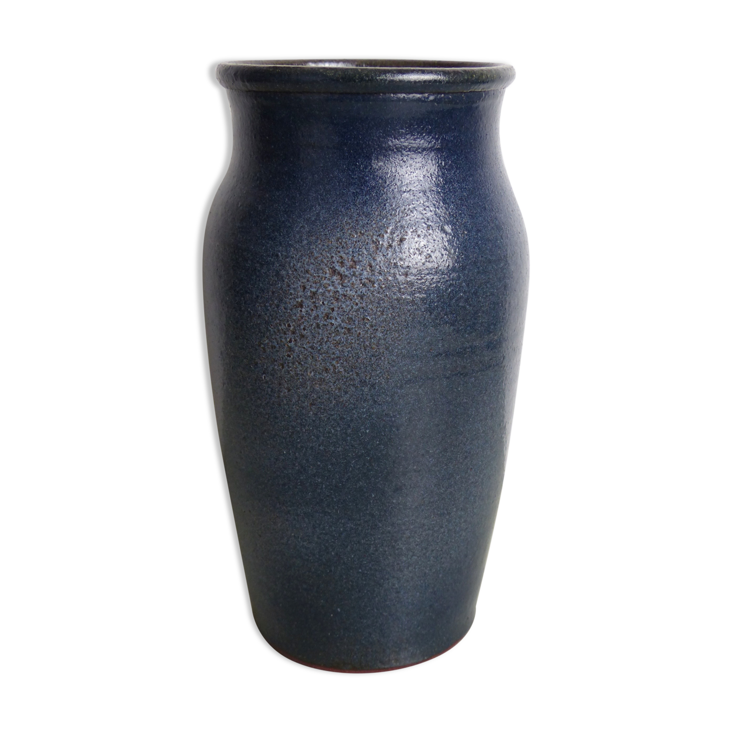 Blue ceramic vase signed