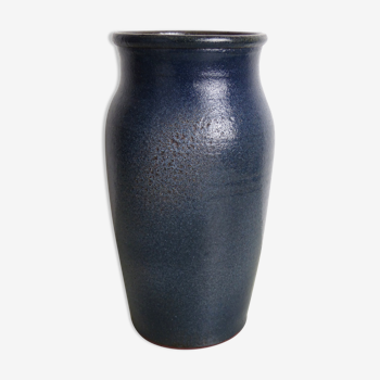 Blue ceramic vase signed